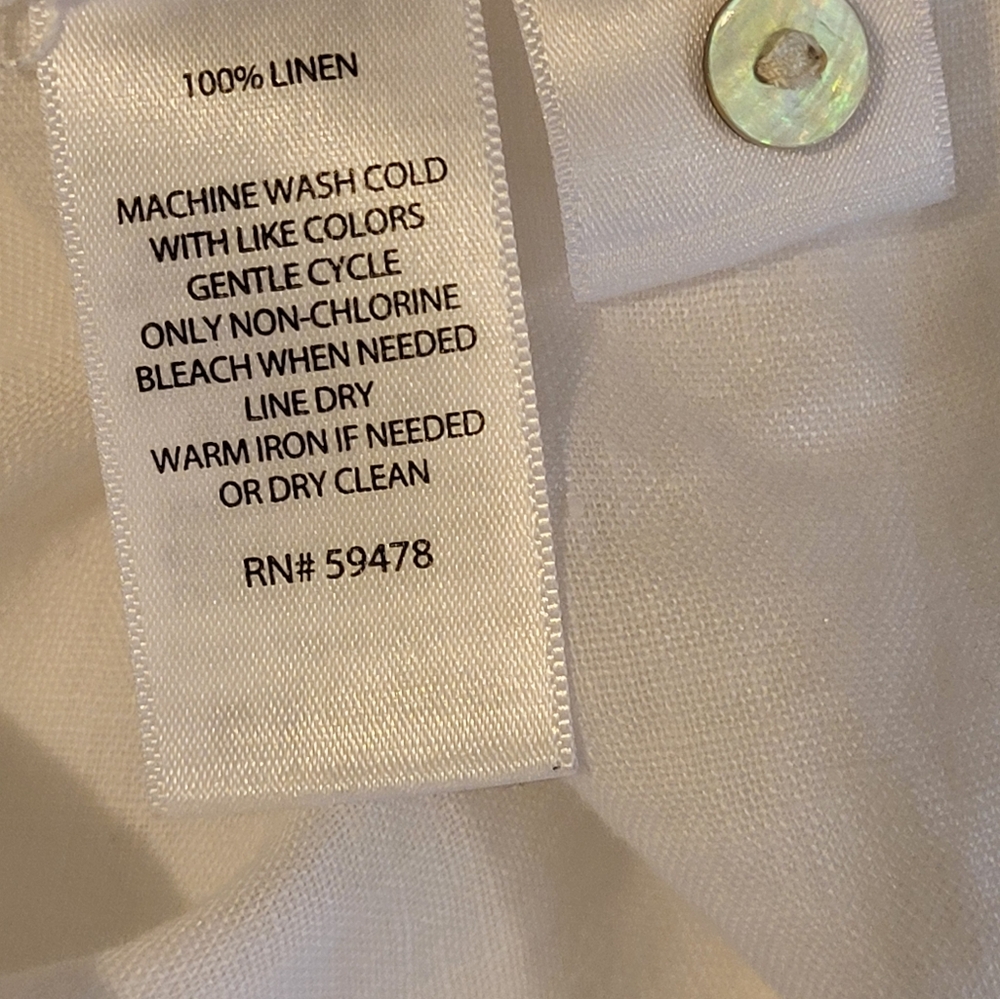 Embellished White and Black Tank Top with Intricate Design 100% Linen - Picture 9 of 10